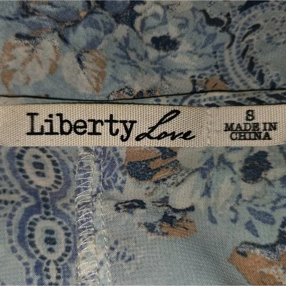 Liberty Love Blue Floral Open-Front Cardigan Women's Small Swim Cover-up - Picture 4 of 9